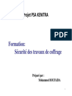 Projet Psa Kenitra: Formation: Sécurité Des Travaux de Coffrage