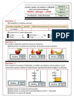 Matière: Physique - Chimie: Exercice: 1