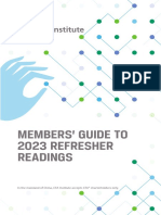 Members' Guide To 2023 Refresher Readings: in The Mainland of China, CFA Institute Accepts CFA® Charterholders Only