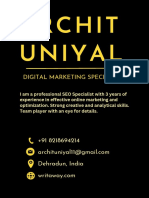 Archit Uniyal: Digital Marketing Specialist