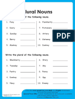 Plural Nouns Using S, Es and Ies