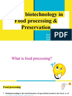 Role of biotechnology in food processing and preservation