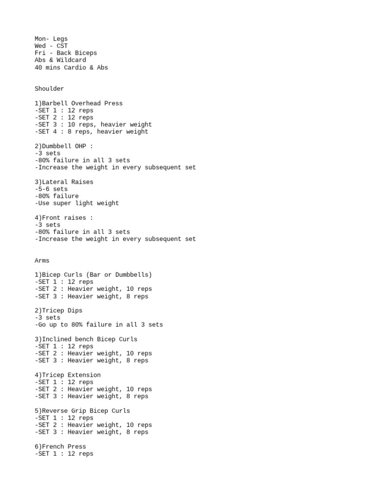 Rahul's Abs Workout Routine | PDF