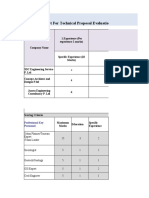 Comparirative Chart For Technical Proposal Evaluation Sheet For Preparation of Tourism Masterplan of Siranchowk Rural Municipality, Gorkha