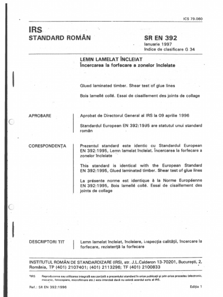 SR EN 392, Ianuarie 1997 | PDF