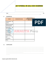 Esquema Del Plan Tutorial de Aula 2023 Sugerido: I. Datos Generales