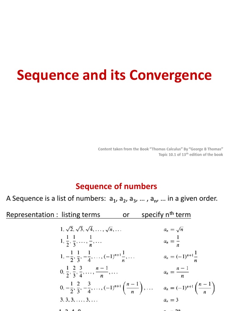 Topic 13 - Sequence and Its Convergence | PDF | Sequence | Limit ...
