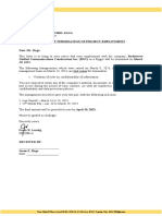 Notice of Project Employment Termination