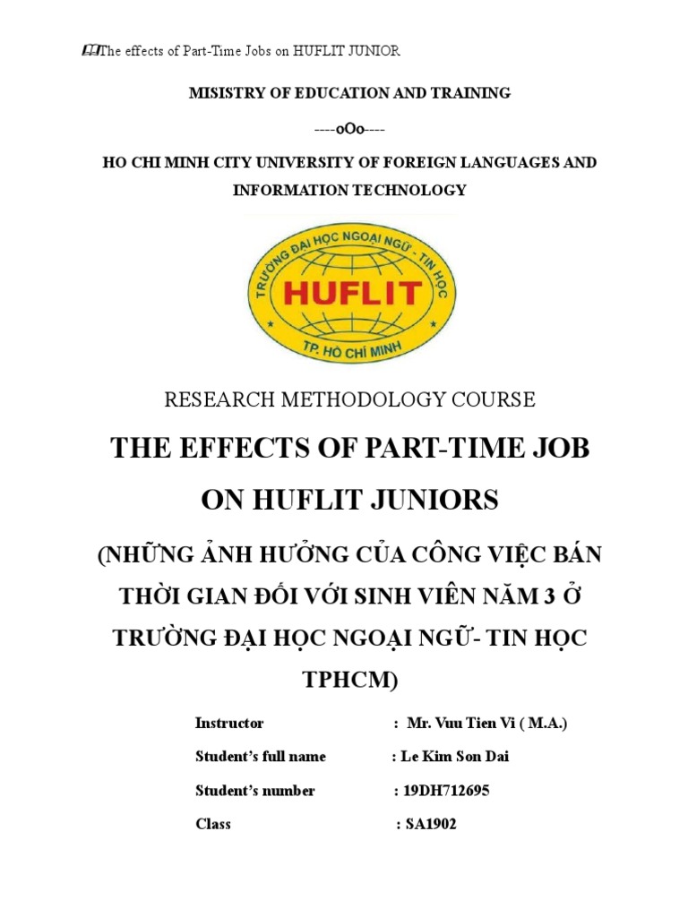 Effects of Part-Time Jobs on HUFLIT Students | PDF | Employment ...