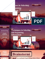 Echniques in Selecting and Organizing Information
