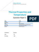 Thermal Properties and Temperature: Question Paper 5
