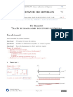 Résistance Des Matériaux: TD Transfert Tracés de Diagrammes Des Efforts Intérieurs