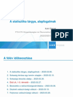 A Statisztika Tárgya, Alapfogalmak: PTE-KTK Közgazdaságtan És Ökonometria Intézet