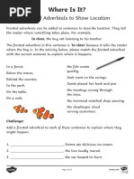 Where Is It?: Fronted Adverbials To Show Location