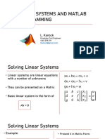 Linear Systems and Matlab Programming