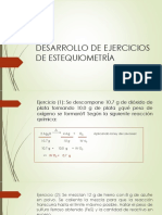 Desarrollo de Ejercicios de Estequiometría