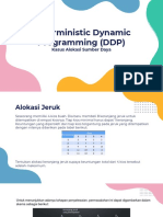 Deterministic Dynamic Programming (DDP) : Kasus Alokasi Sumber Daya