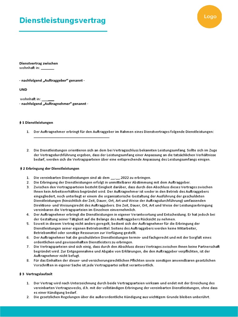 DIenstleistungsvertrag PDF