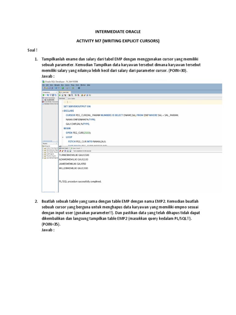 Penggunaan Cursor di Oracle PL/SQL | PDF