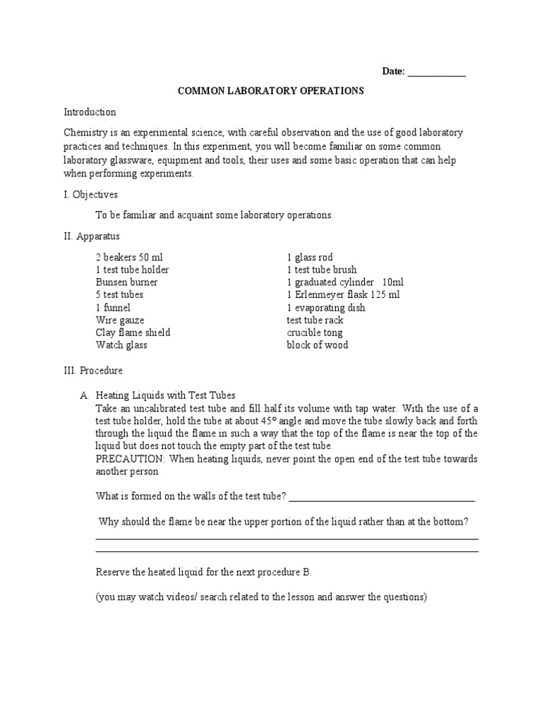 Common Laboratory Operations PDF Density Filtration