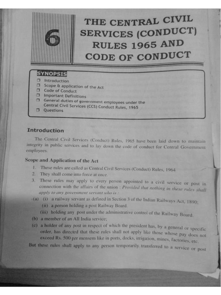 Civil Services Code of Conduct & Misconduct PDF