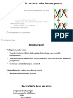 Les 5 - Deel 1a: Varianten in Het Humane Genoom: Pathogene Vs Niet-Ziekteveroorzakende Variant Classificatie