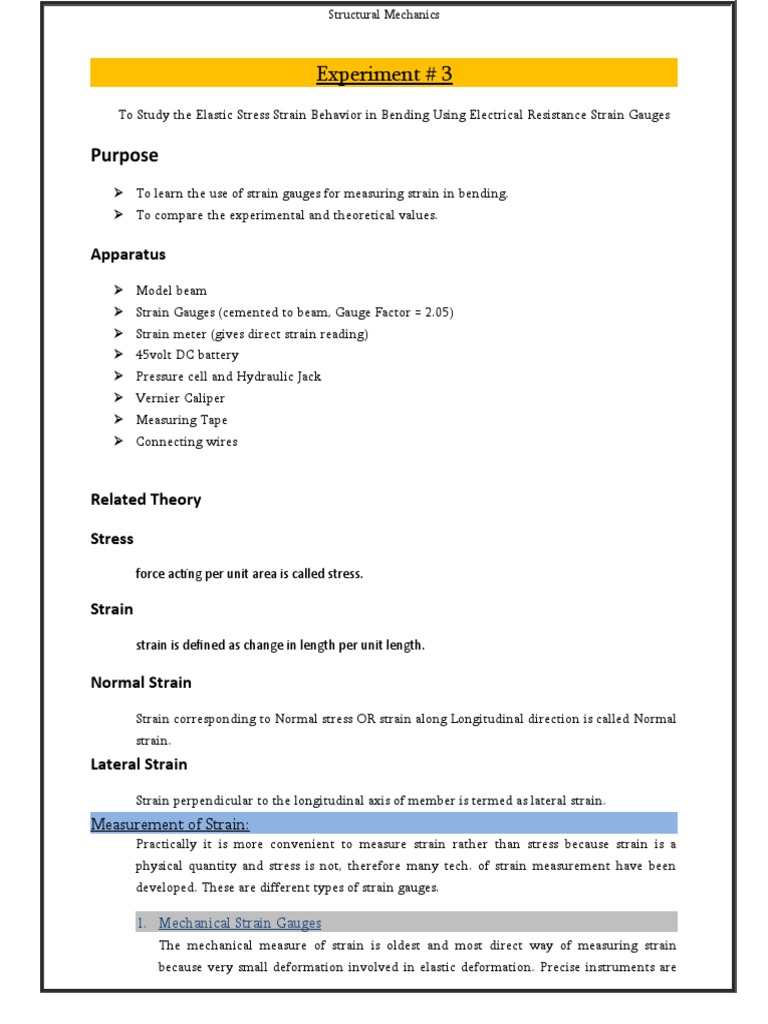 Strain Gauges | PDF | Stress (Mechanics) | Electrical Resistance And ...