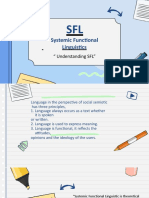 Systemic Functional Linguistics: " Understanding SFL"