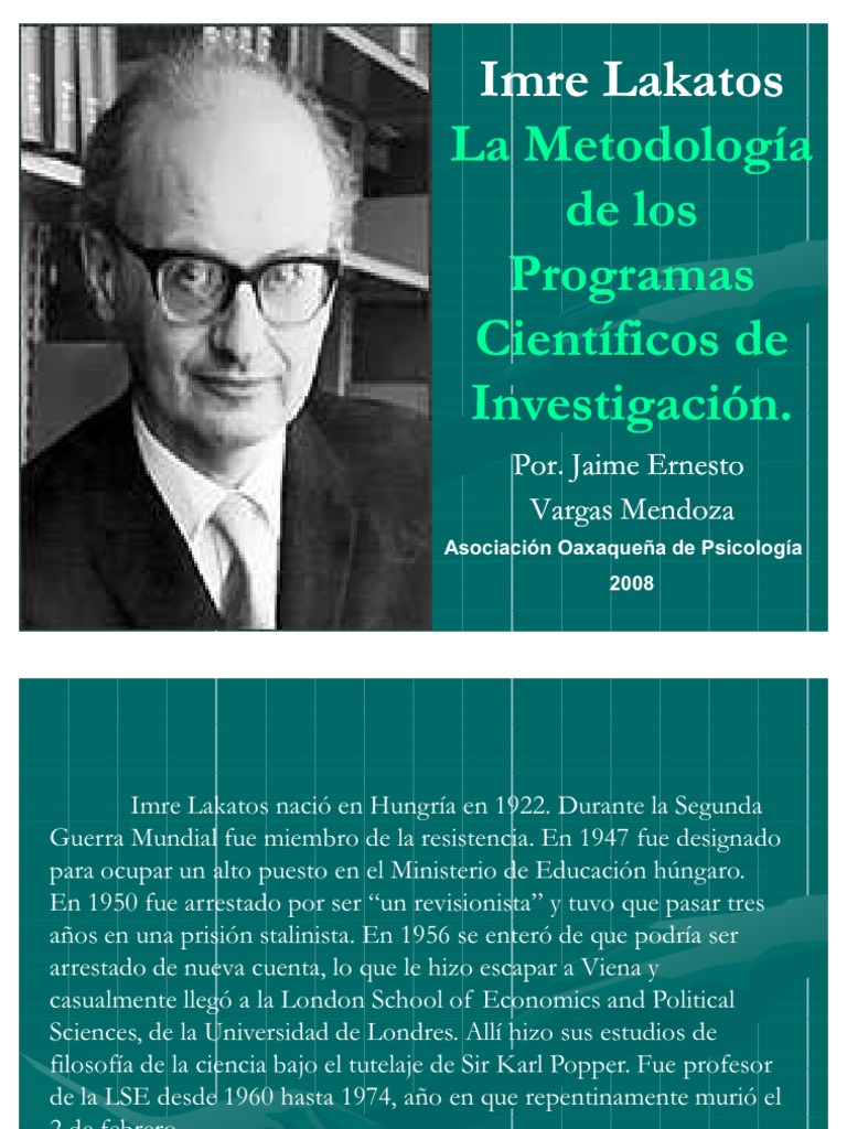 Metodologia Investigacion Imre Lakatos | PDF | Karl Popper | Science