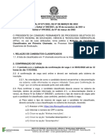 Edital N 071 - 2022 - PS 2022 Graduação - Edital de Lista de Classificados (1 Chamada) AJUSTE