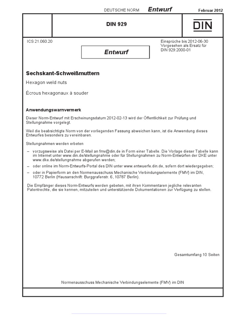 Din 929 | PDF
