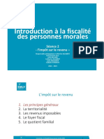 Introduction À La Fiscalité Des Personnes Morales: Séance 2 - L'impôt Sur Le Revenu