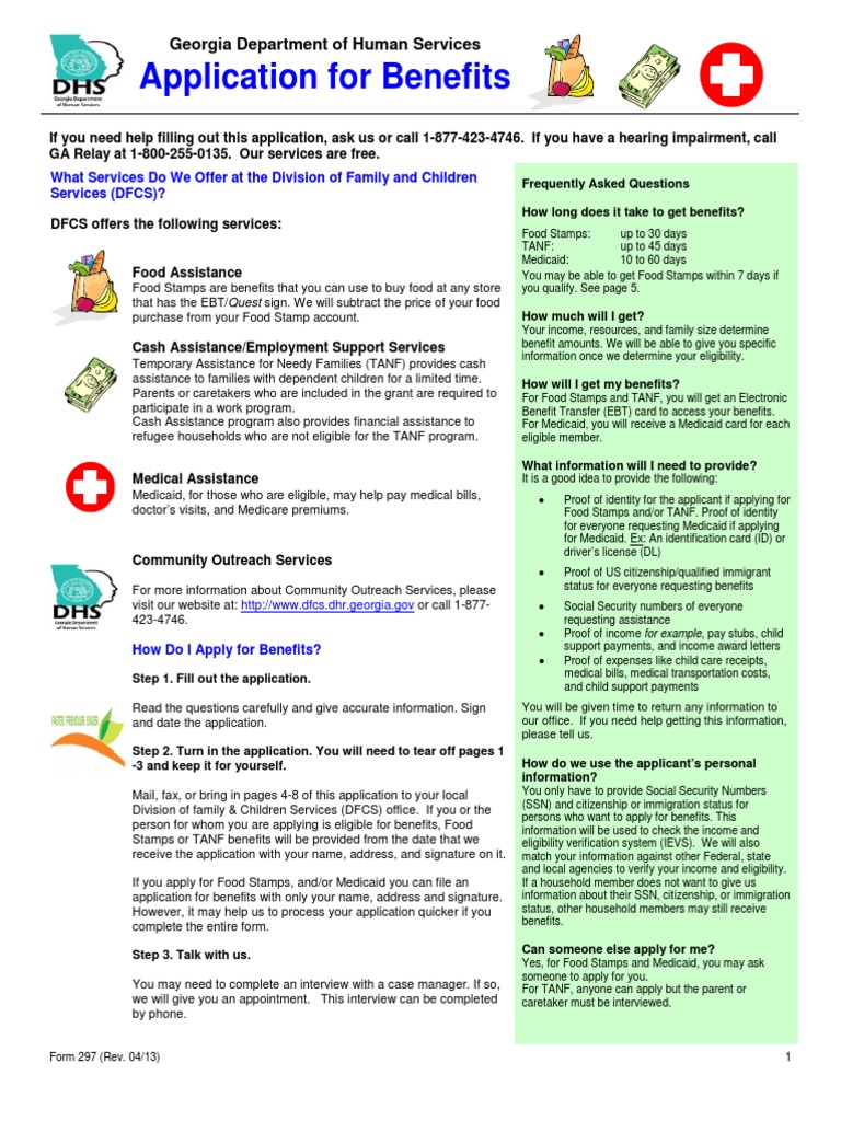 Food Stamps Form PDF Supplemental Nutrition Assistance Program Medicaid