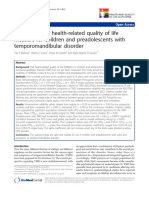 Evaluating Oral Health-Related Quality of Life Measure For Children and Preadolescents With Temporomandibular Disorder