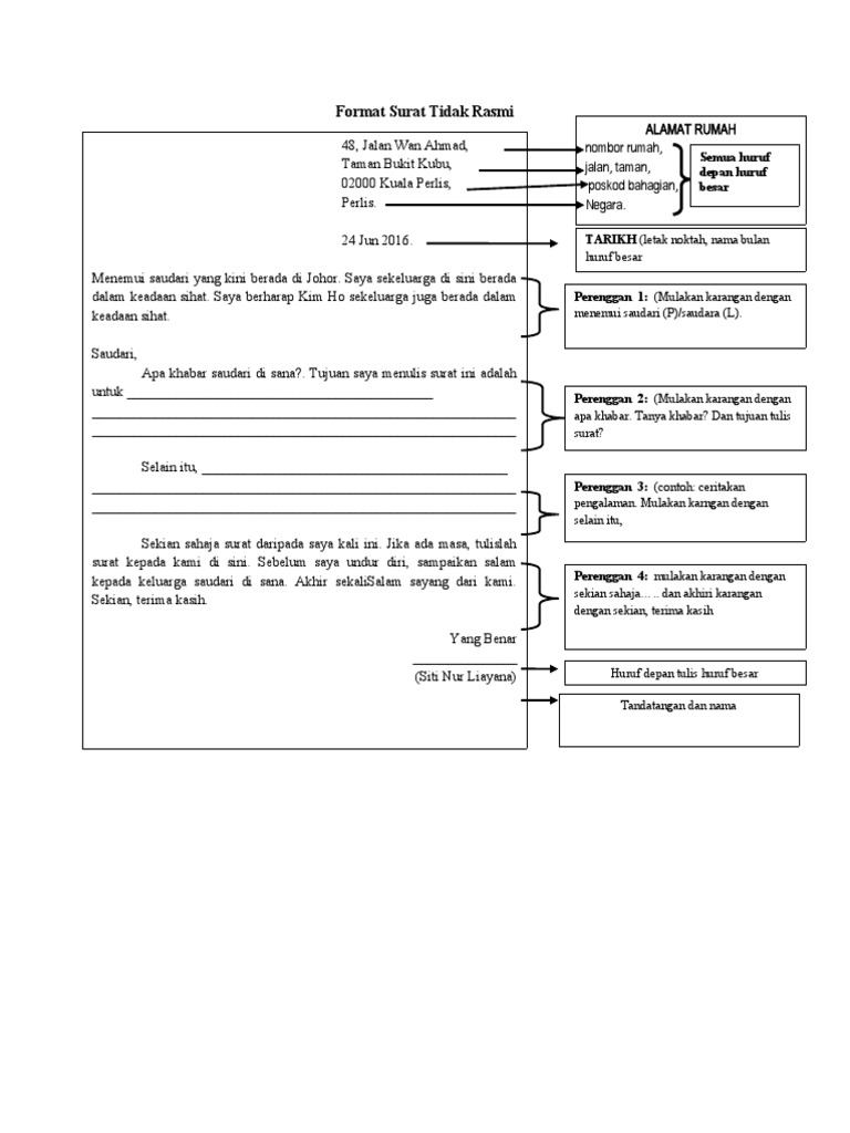 Format Surat Tidak Rasmi Pdf