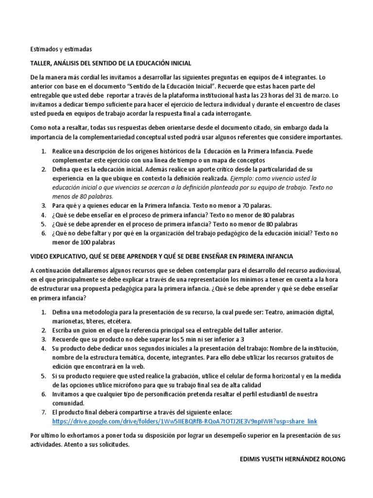Guia Taller Educacion Inicial | PDF | Educación de la primera infancia ...