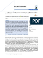 Progress in Energy and Environment: A Performance Investigation of A Multi-Staging Hydrokinetic Turbine For River Flow