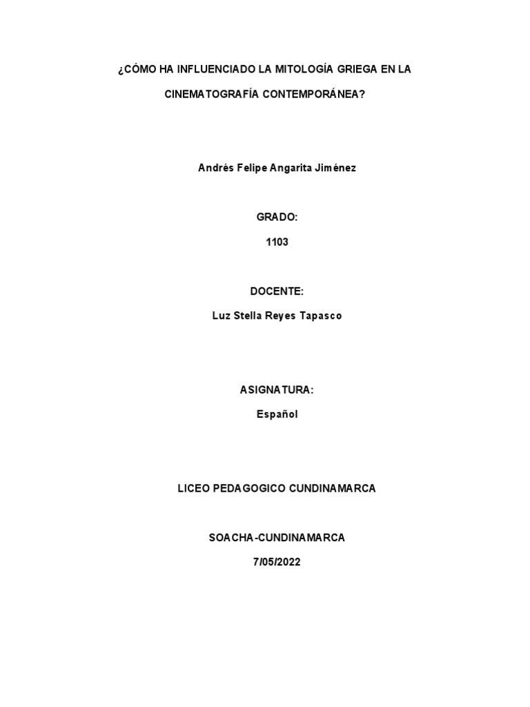 Cómo Ha Influenciado La Mitología Griega en La Cinematografía