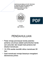 Hubungan Pengetahuan Remaja Putri Tentang Menstruasi Dengan Perilaku Mengatasi Dismenorea Primer Di SMP N 1 Karangnongko Kalten TAHUN 2009