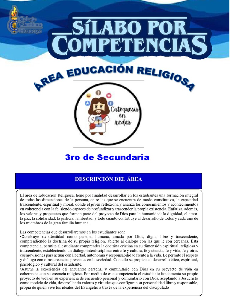 Sílabo de Religión para Secundaria | PDF | Fe | Aprendizaje