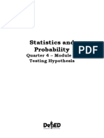 Statistics and Probability: Quarter 4 - Module 1: Testing Hypothesis