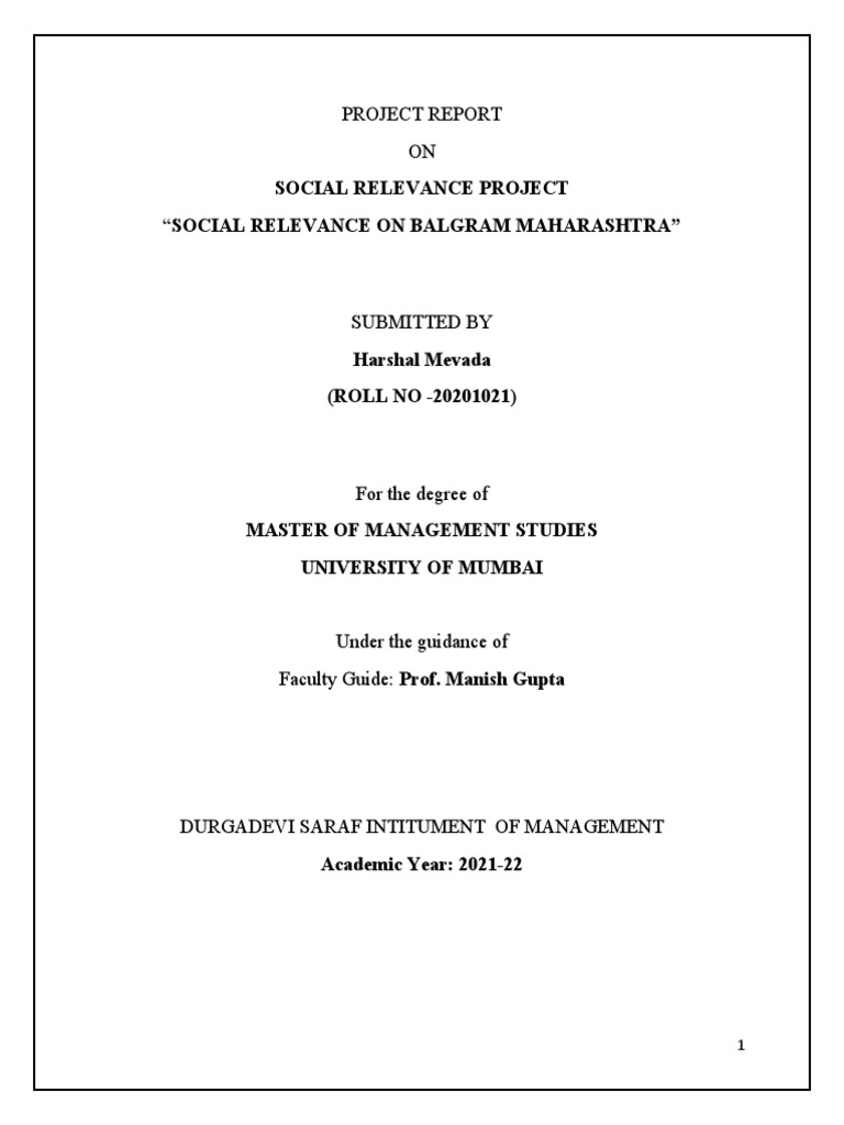 social-relevance-project-report-pdf-non-governmental-organization