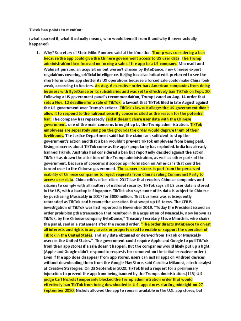 Research On The 1st Attempt To Ban Tiktok | PDF