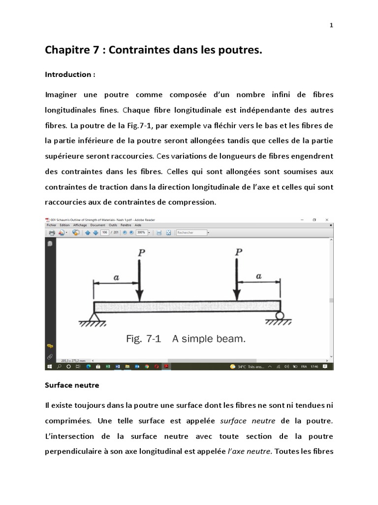 Contraintes de flexion dans les poutres PDF Flexion (matériau — free download