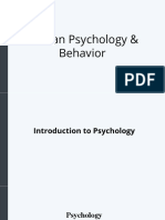 Introduction to Human Psychology & Behavior