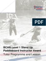 Tutor Programme and Lesson Plans: BCAB Level 1 Stand Up Paddleboard Instructor Award