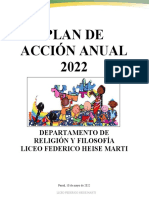 Plan de Acción Anual 2022: Departamento de Religión Y Filosofía Liceo Federico Heise Marti