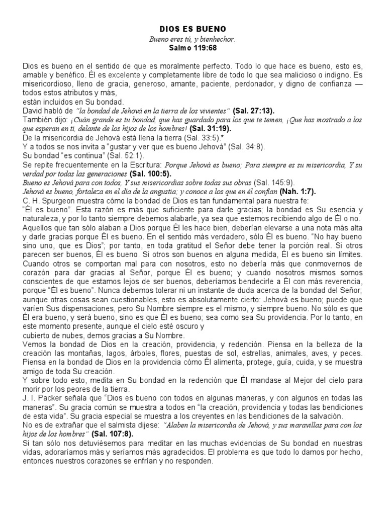 Dios Es Bueno | PDF | Cocina, comidas y vino