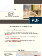 Writing THE Group Essay: Introduction Paragraph