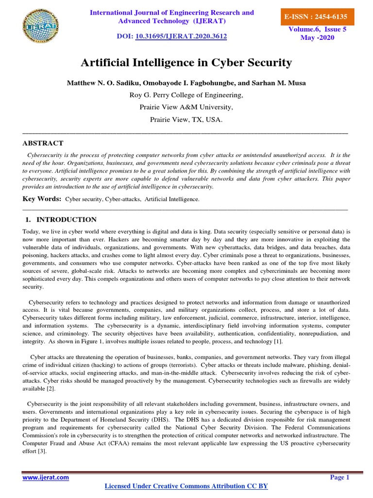 AI's Role in Cybersecurity Solutions | PDF | Security | Computer Security